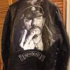 Printed and wrapped Lemmy leather jacket.