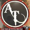 1 color cut vinyl on black bass drum head.