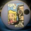 THE FIRST bass drum head I created. Black cut vinyl on the outside of a clear head. Back painted on the inside, like an animation cell.